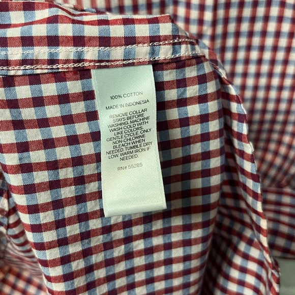 Express Men's Red/Pink/Blue Checkered Shirt. Size Large - Picture 4 of 6